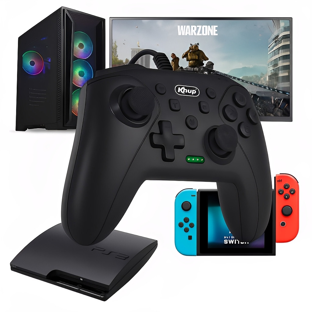 Controle Game USB Joystick para Nintendo Switch PS3 PC e Android 12 Botões Plug and Play Cabo 1.8m
