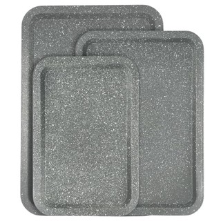 CONJUNTO DE ASSADEIRAS 3 PECAS OSTER 43,2CM, 38,1CXM E 33CM DARTMORE - CINZA MARBLE  Ean :085081673640