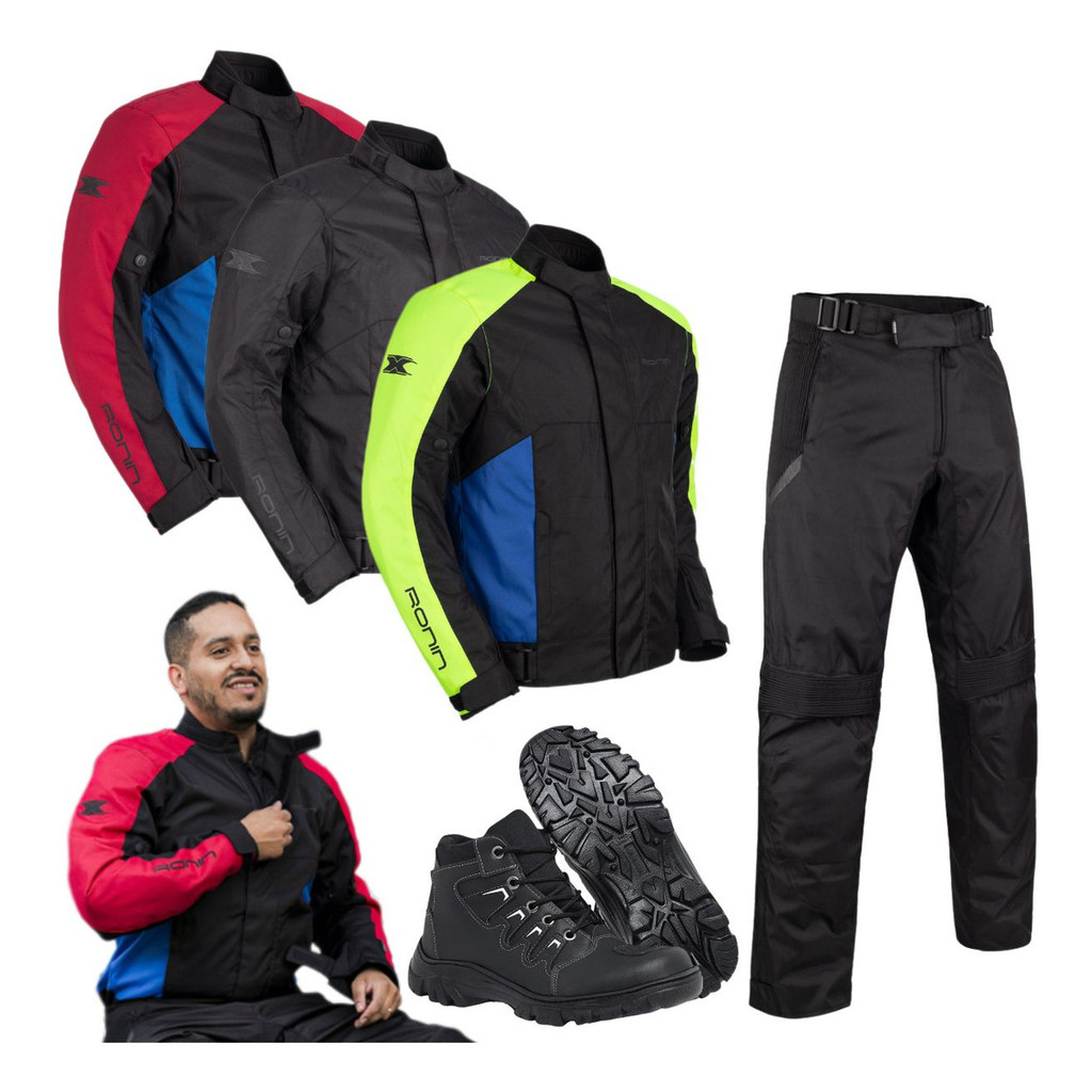 Conjunto Texx Jaqueta Calça Ronin V2 Texx Motocicleta Motoboy Motociclista Masculino