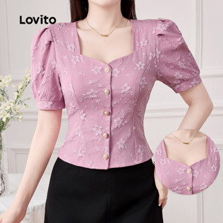 Lovito Blusa Casual de Pérolas Primavera/verão Rosa para mulheres L150AD1608 em Oferta na Shopee