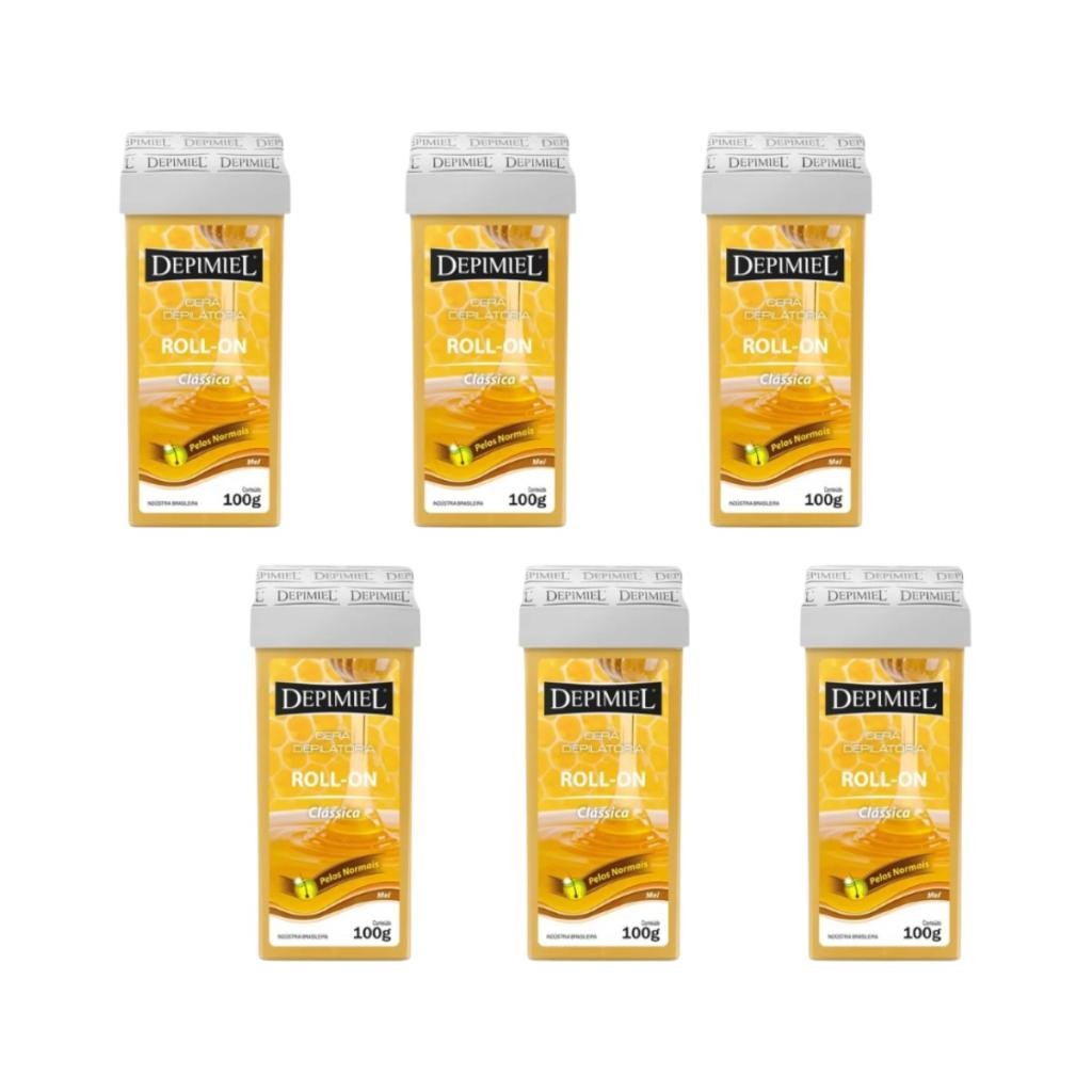 Cera Roll-on Kit Com 6 Und Clássica De 100gr Depimiel