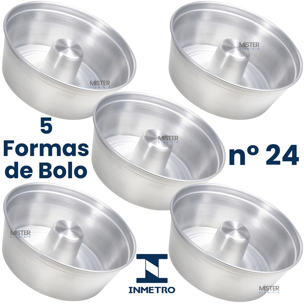 Forma Para Fazer Bolo de Alumínio 24cm com Furo Central Ideal Para Bolos Caseiros Grandes em Oferta na Shopee