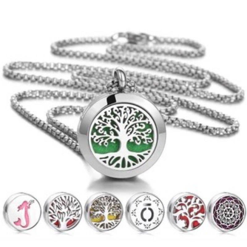 Colar difusor de óleo essencial de aromaterapia difusor de aroma colar medalhão de Aço (sortido) em Oferta na Shopee
