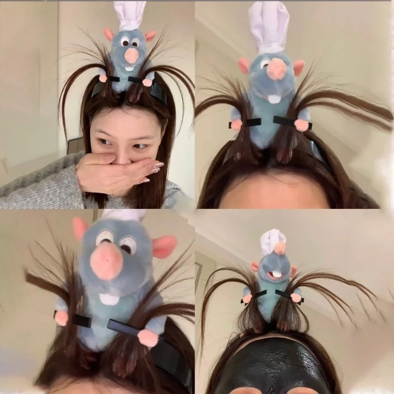 Ratatouille Hairband Novo Dos Desenhos Animados Boneca De Pelúcia Bandana , Largo Hairpin Foto Cabeleireiro Criatividade