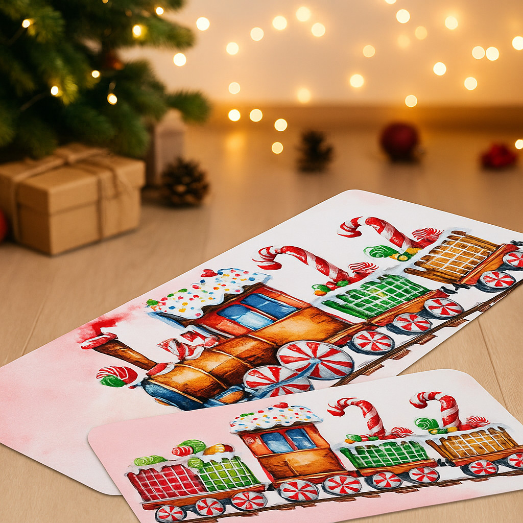 Kit Tapete de Natal para Cozinha 2 Peças – Emborrachado Premium, Antiderrapante e Decorativo em Oferta na Shopee