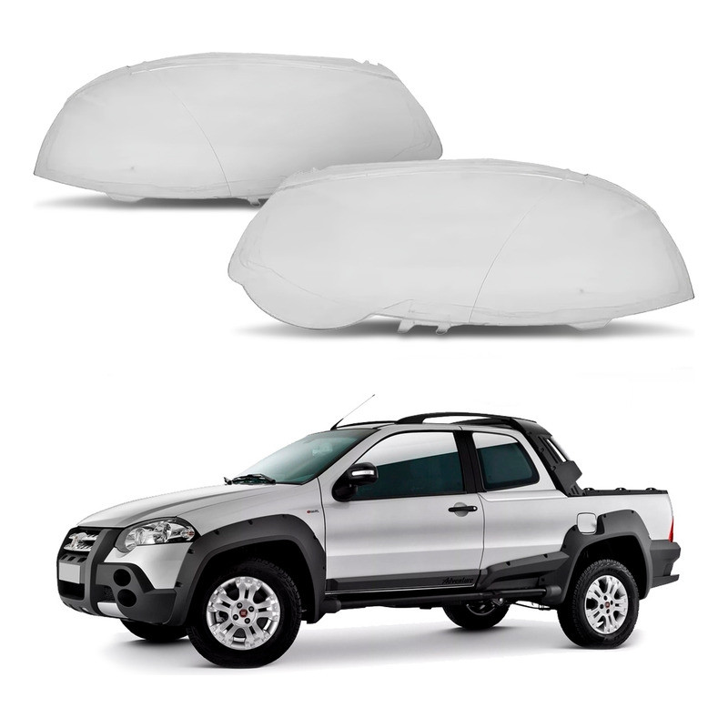 Par 2 Lente Do Farol Fiat Strada Adventure 1.8 2010 A 2020 em Oferta na Shopee