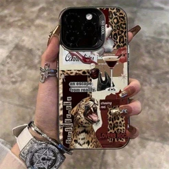 Capinha Redmi poco x7 x6 F6 x5 pro 12 13 14 note 14 13 9 12 pro 4G/5G Leopardo Chita Selvagem acrílico Anti-impacto