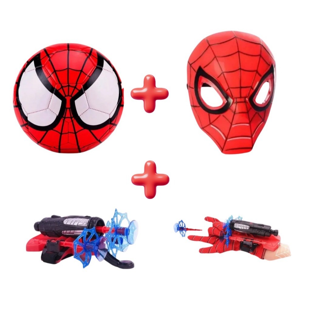 Kit Bola De Futebol Homem Aranha + Mascara Spider Man Avenge