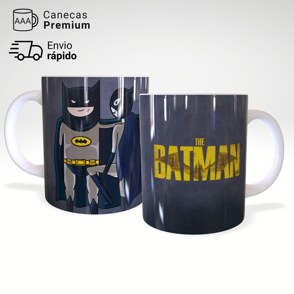 Caneca Xícara Batman e Mulher-Gato Engraçada Geek Presente Criativo Porcelana 320ml – JURO