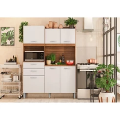Kit de Cozinha Harmonia 6 Portas 2 Gavetas Amendola e Branco