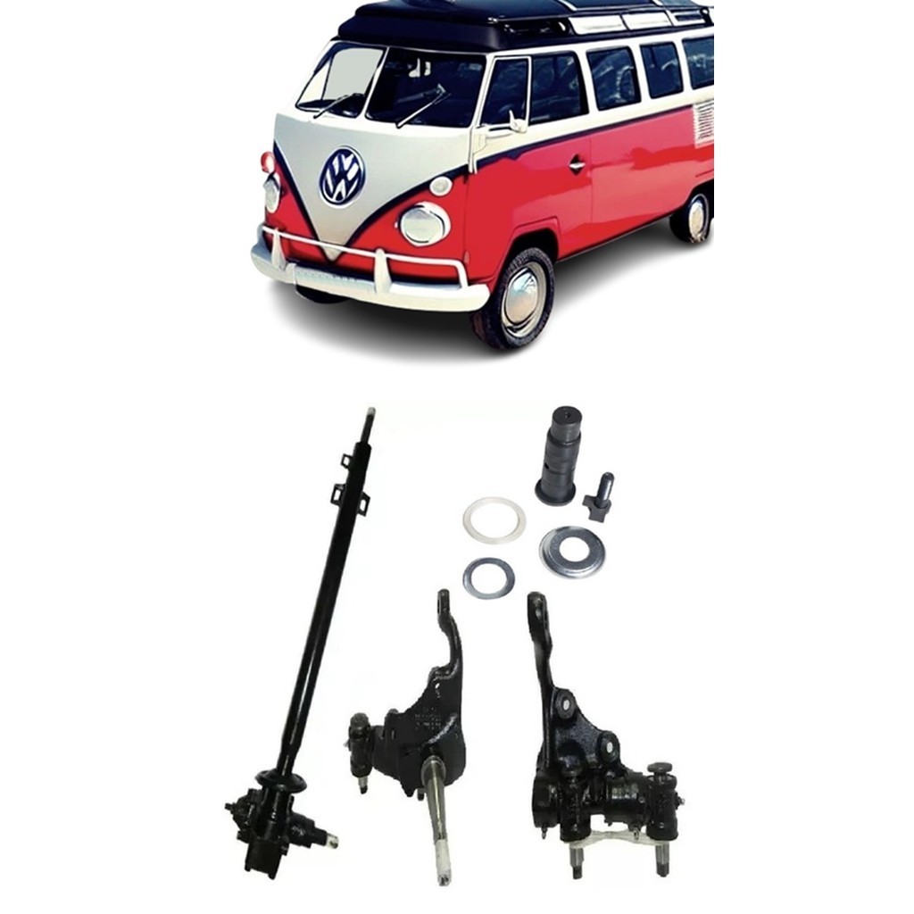 Caixa  Direção D Kombi + Pino Central + Manga Todos Roletado