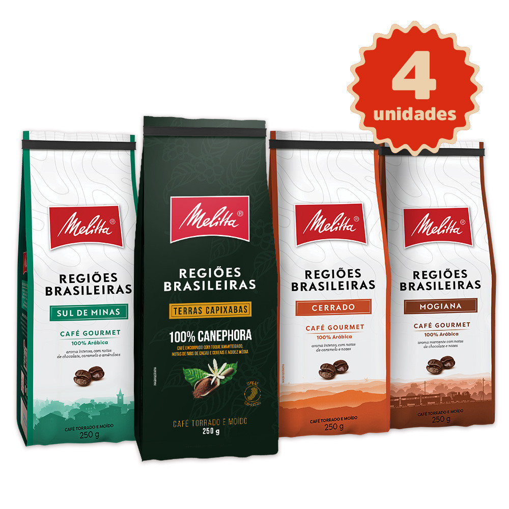 Kit 4 Cafés Melitta® Regiões Brasileiras 250g cada