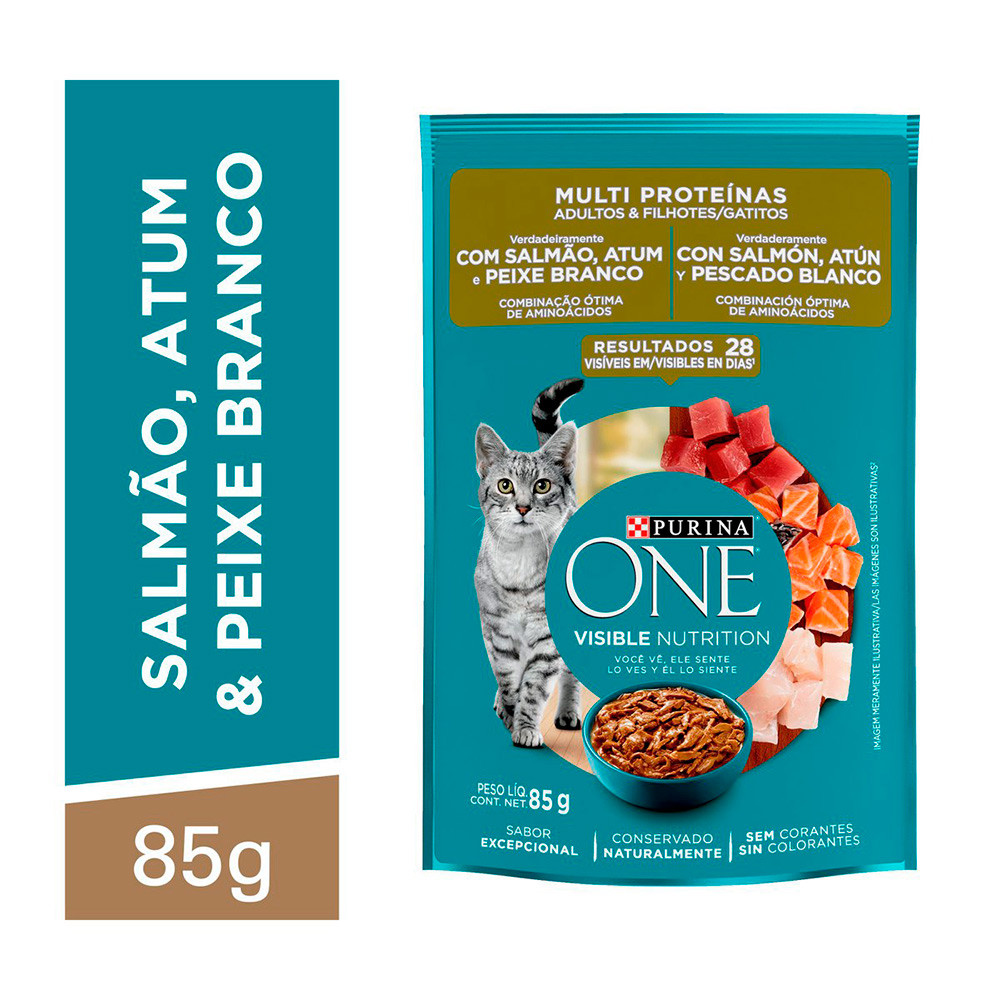 ONE GATOS MULTI PROTEINA ADLTO E FILH em Oferta na Shopee