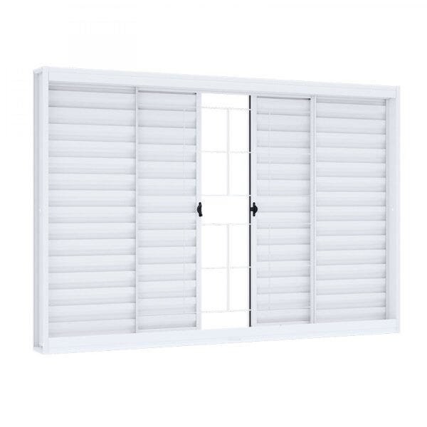 Janela de Aço de Correr de Correr 100x120cm com Grade Quadrada Riobras Branco em Oferta na Shopee