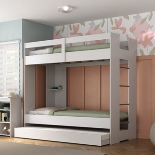 Treliche Solteiro Nassau 1 Prateleira Espresso Móveis Branco/Nogal em Oferta na Shopee