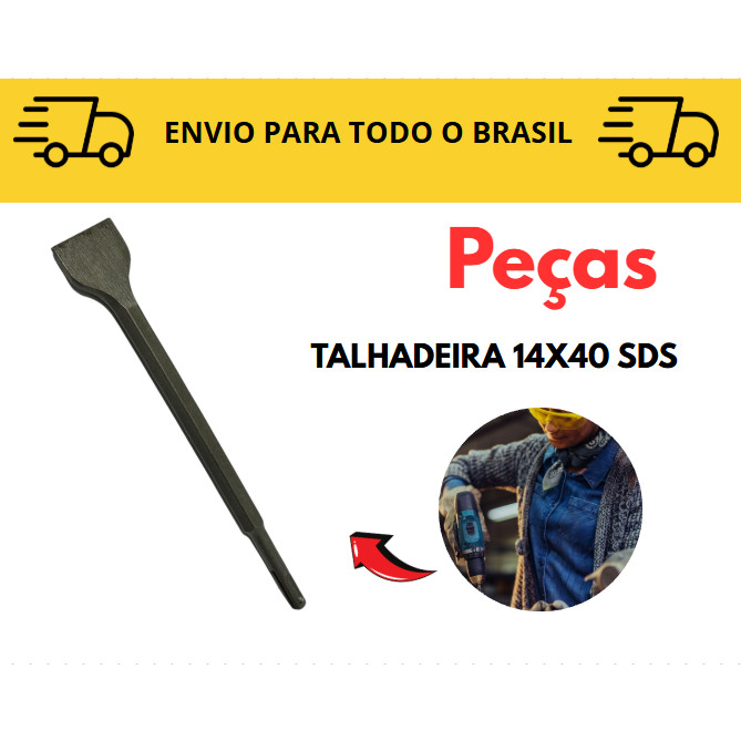 Talhadeira 14x40 SDS  Brocas encaixe / Broca Para Martelete / Rompedor / Impacto