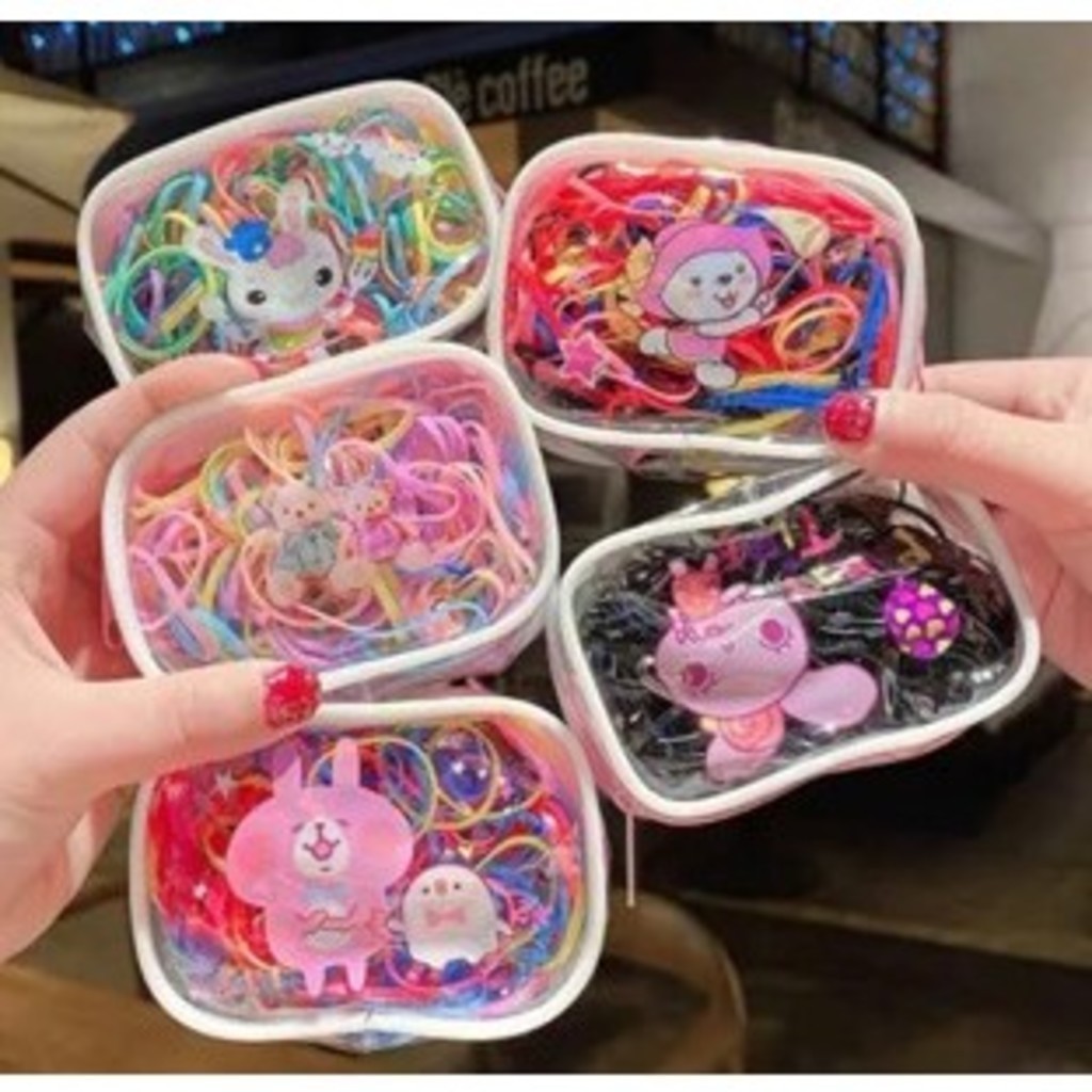 ANA1108/ 12 Pacote Colorido Pequeno Elasticos Silicone Grosso De Cabelo Meninas  Elástico