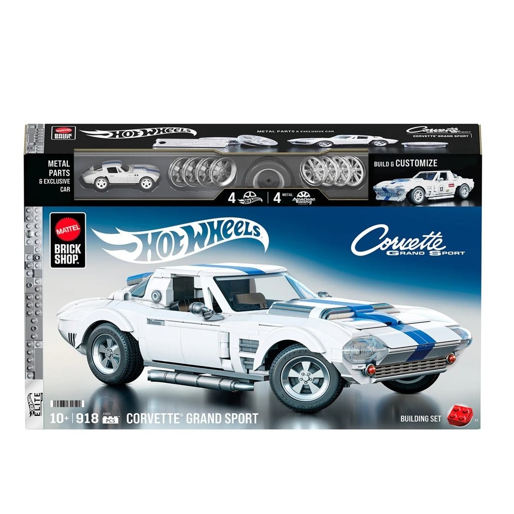 Blocos de Montar Miniatura Carro Corvette Grand Sport - Brick Shop - 1:16 - Hot Wheels