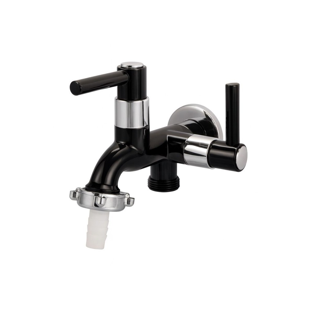 Torneira p/ Tanque e Máquina de Lavar Duas Saídas Preto 1/4 volta Alavanca em Oferta na Shopee