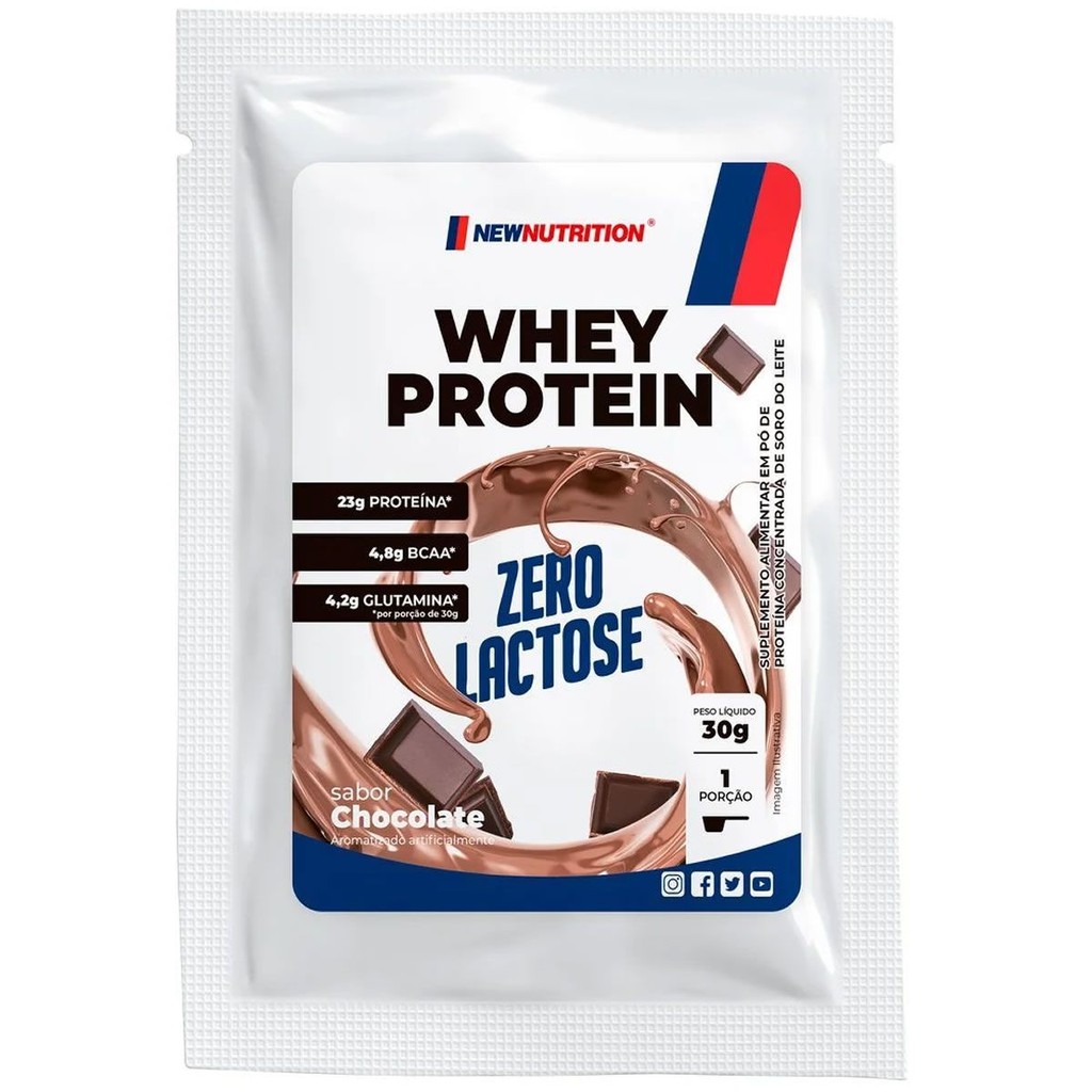 Whey Protein Zero Lactose - 1 Sachê 30g Chocolate - Newnutrition em Oferta na Shopee