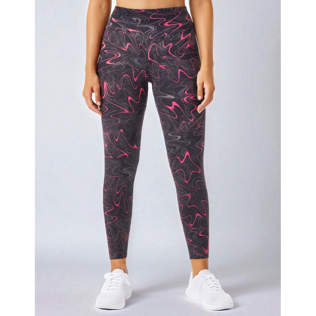 Combo 3 Calça Legging Feminina Estampada Fitness Longa Cós Alto Tecido Firme Que Não Marca E Secagem Rápida