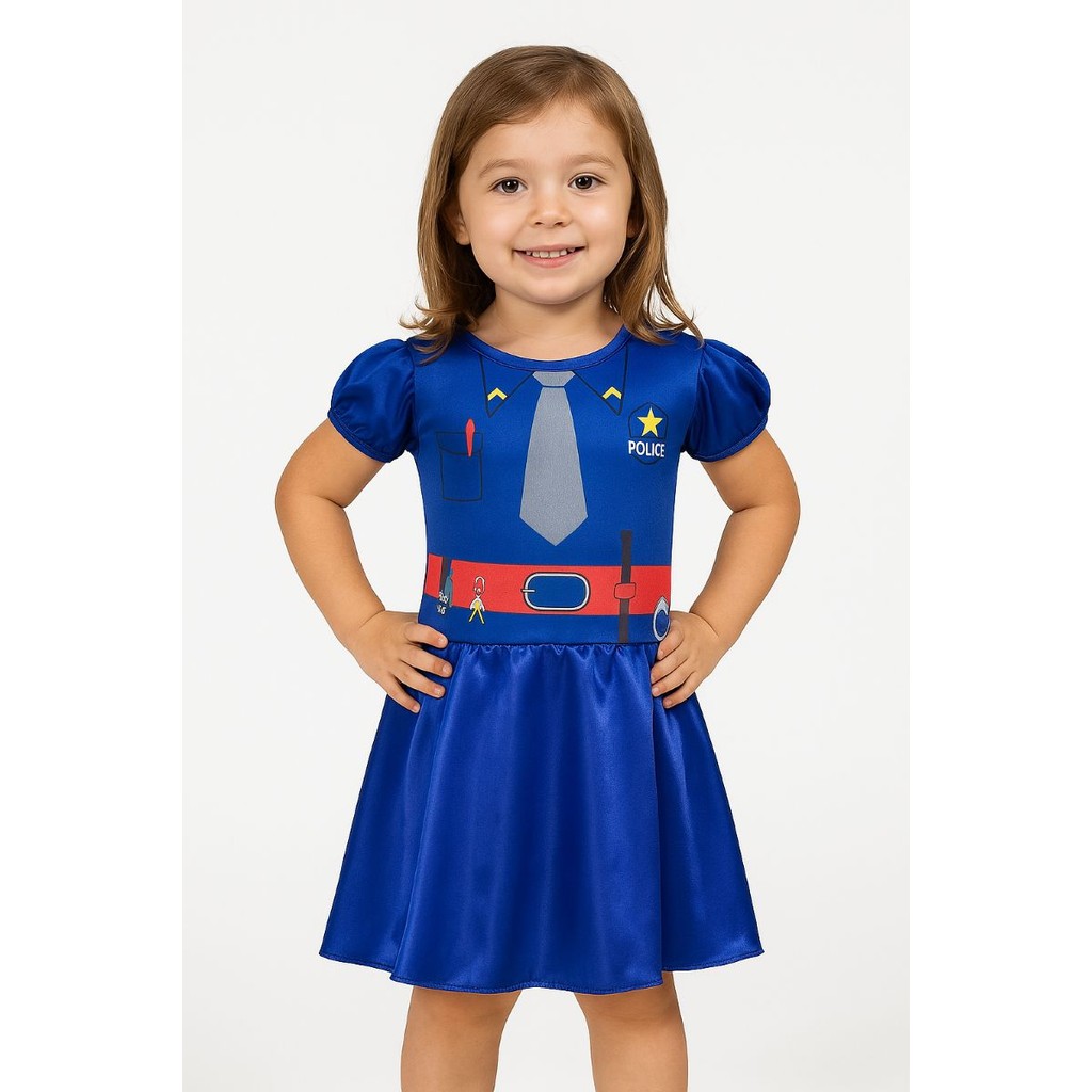 Fantasia Infantil Policial menina -  Halloween | Carnaval