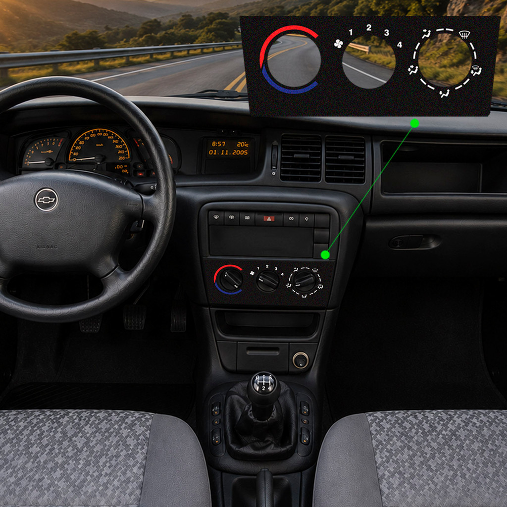 Aplique Ar Condicionado para Vectra 1998/2005 Adesivo Painel — imagem 2 de 2