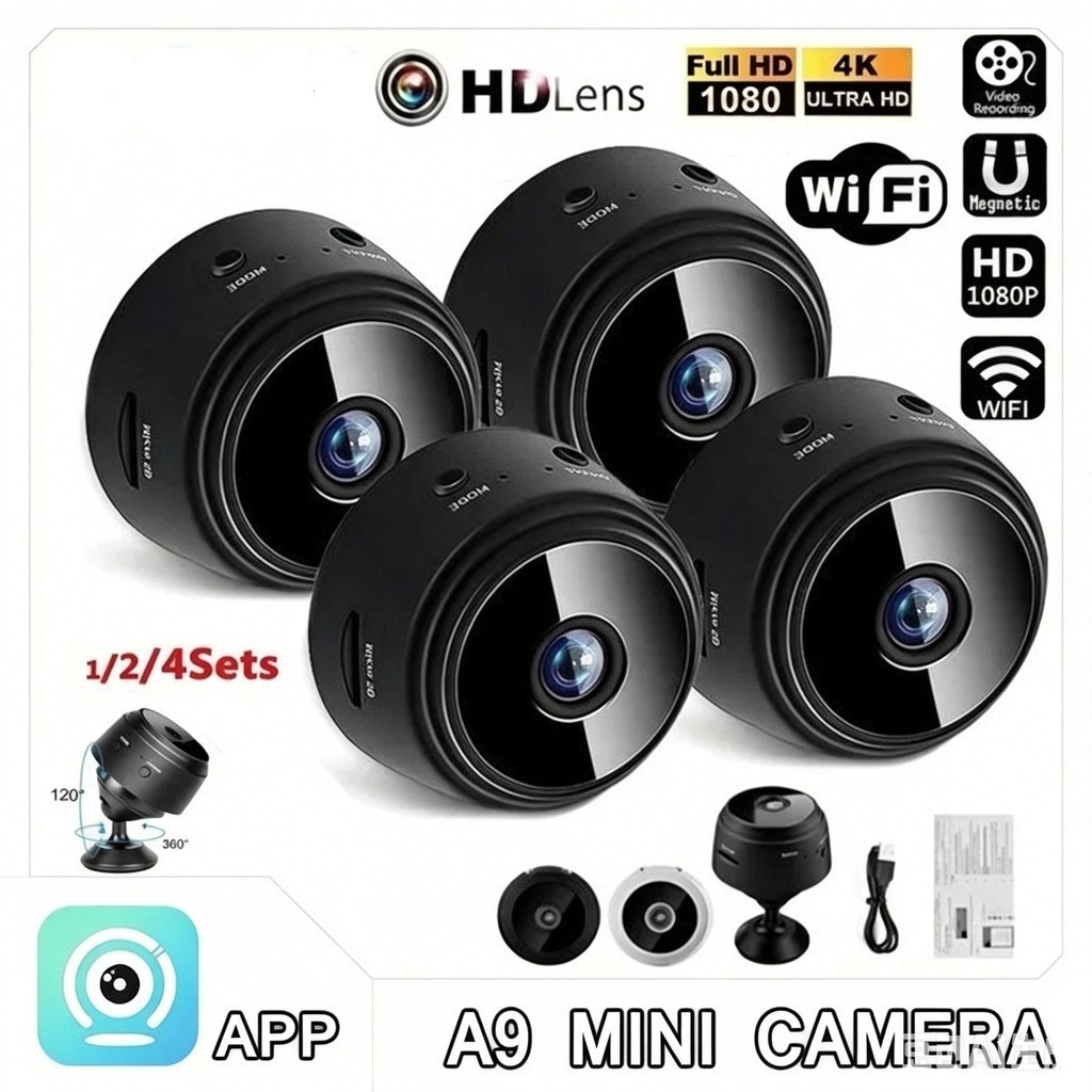 Câmeras A9 HD Mini com visão noturna Wifi Câmera 1080P Vigilância