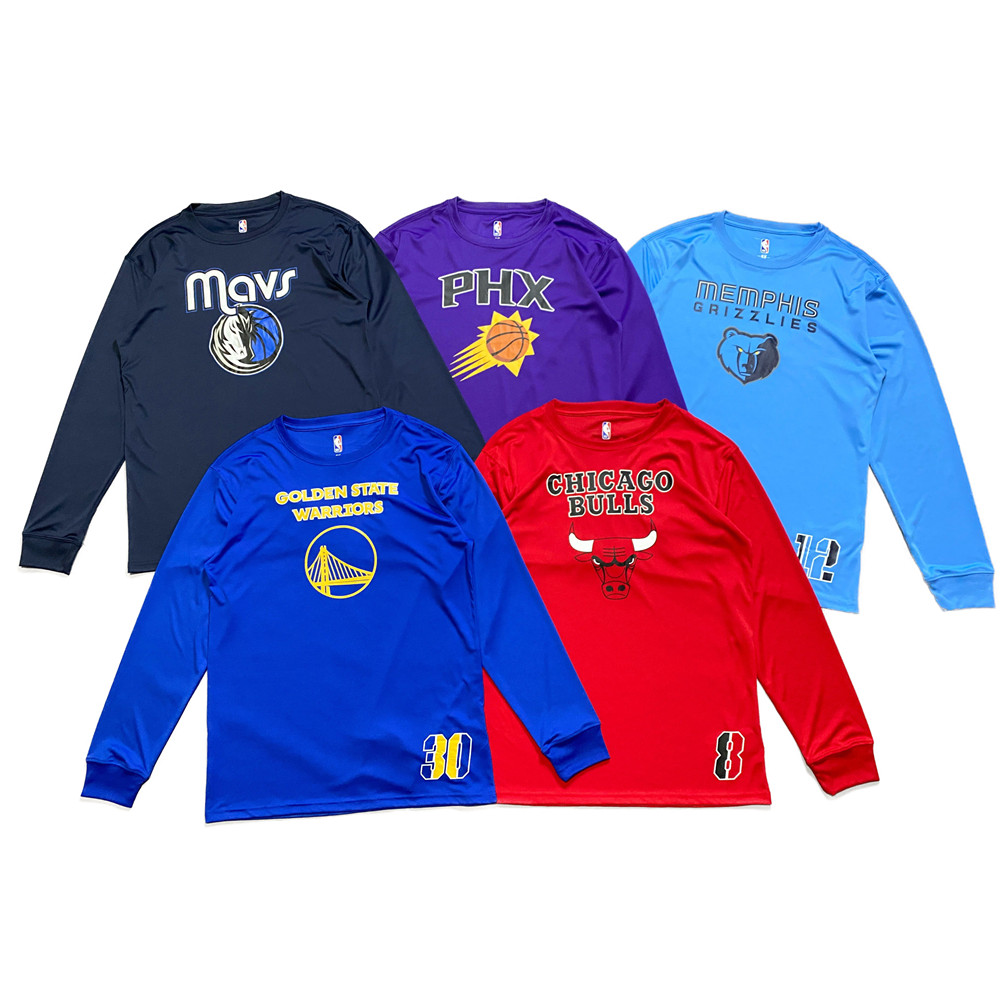 Exportar pedidos dos EUA!Estrela estilo basquete frente e verso impresso manga comprida secagem rápida esportes lazer Fi