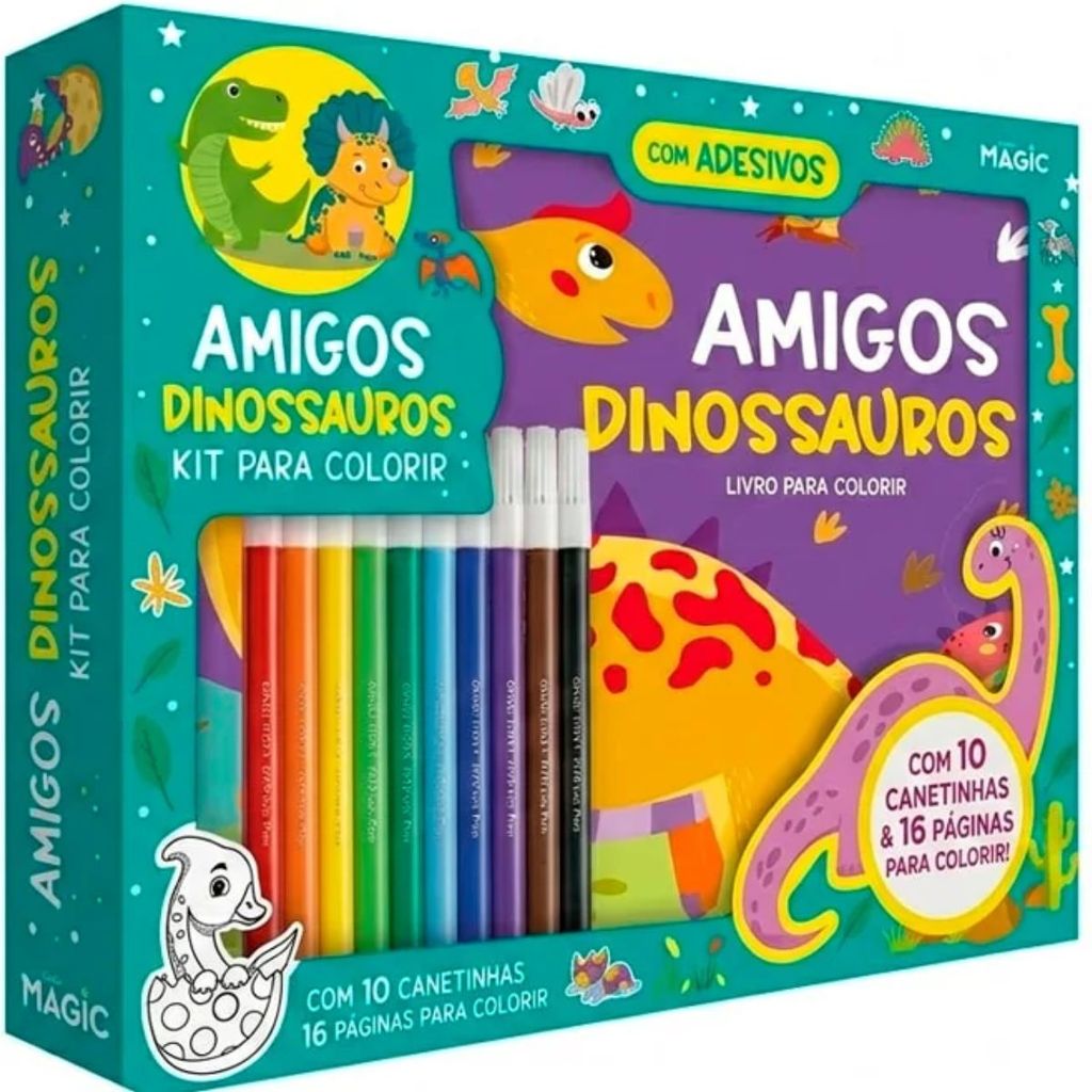 Amigos Dinossauros | Kit para Colorir