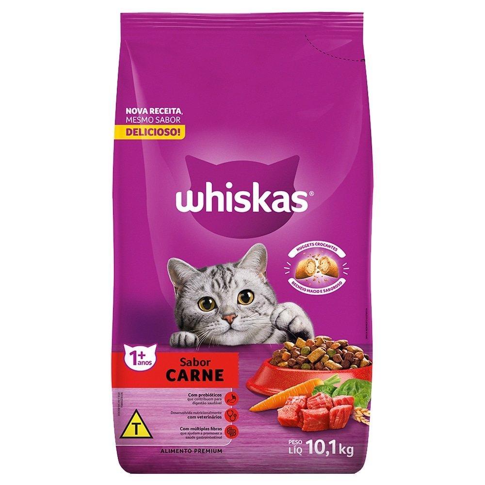 Ração para Gato 10,1Kg Whiskas Premium Carne com Delicrocs