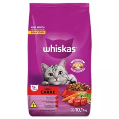 Ração para Gato 10,1Kg Whiskas Premium Carne com Delicrocs