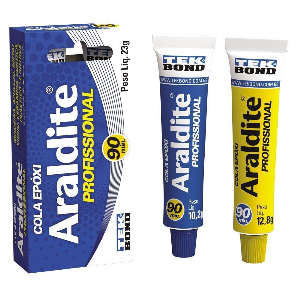 Cola Araldite Tekbond Profissional 90 Minutos 23g - Embalagem com 6 Unidades
