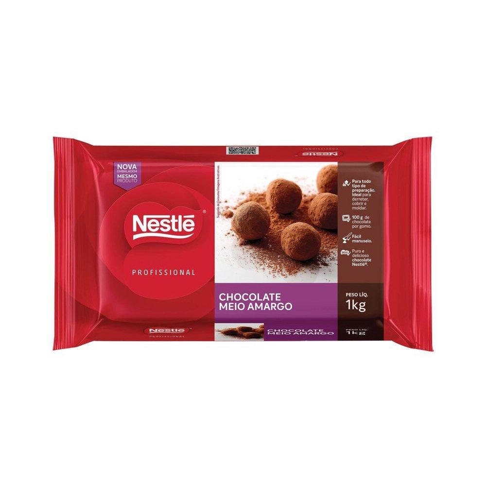 Chocolate Nestle para Cobertura Meio Amargo em Barra 1kg