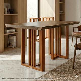 Base de Mesa Madeira Maciça Dupla Confortse para Sala de Jantar IMPERDIVEL