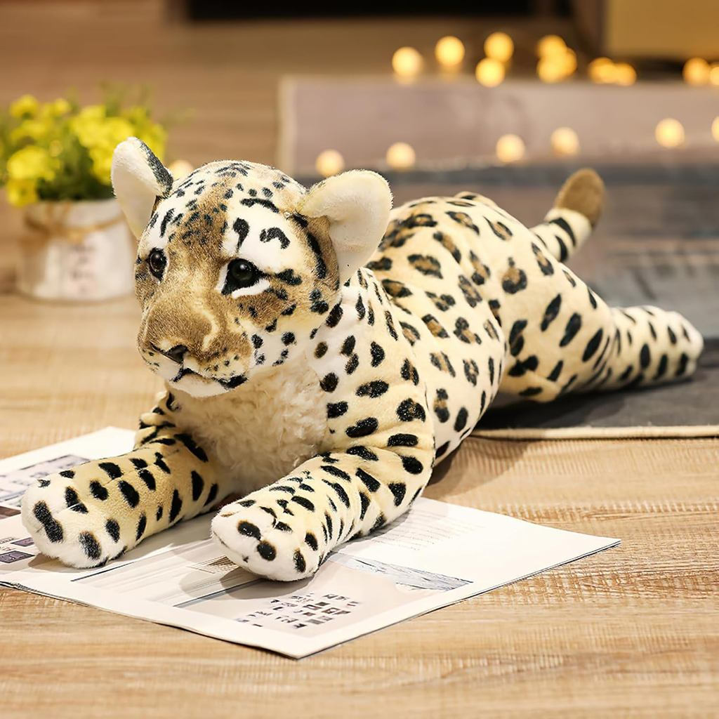 Brinquedo de Pelúcia de Guepardo, Almofada Grande de Leopardo, Brinquedo de Pelúcia Realista e Fofo de Guepardo Jaguar p