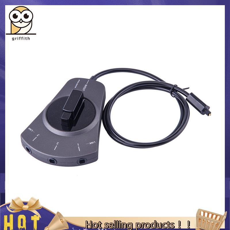 Comutador De Áudio Óptico SPDIF De 3 Vias Digital Toslink Switch Cable Hub Box Para DVD CD Player