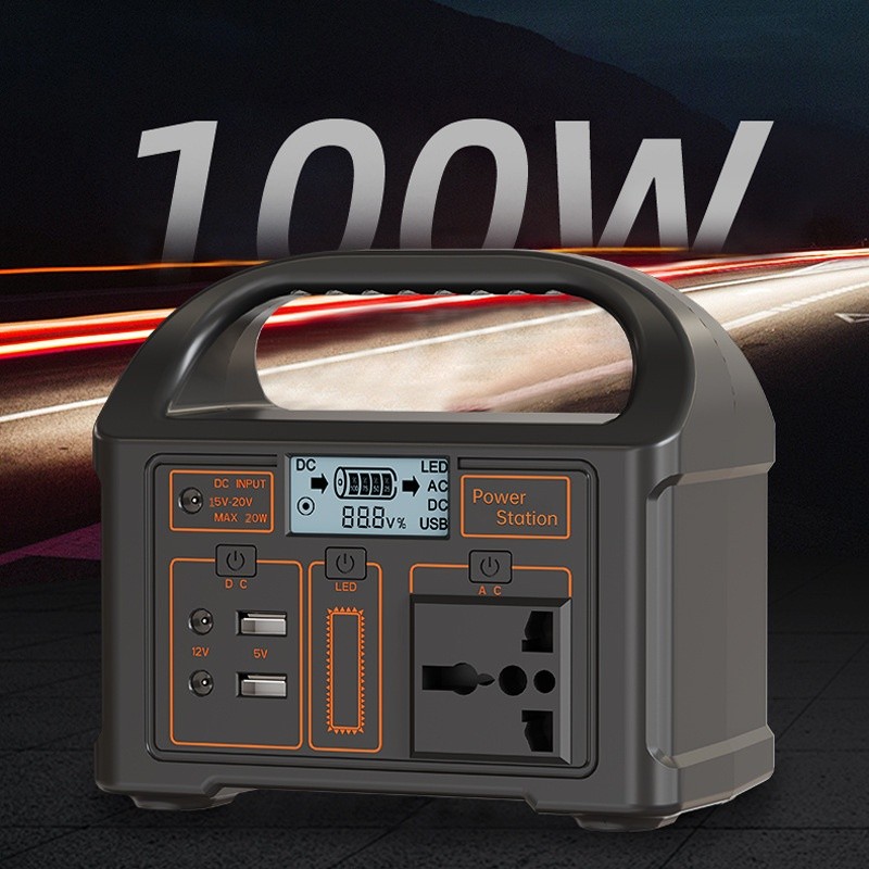 Bateria externa portátil de 100W para emergências domésticas, camping e atividades ao ar livre (110V/220V)