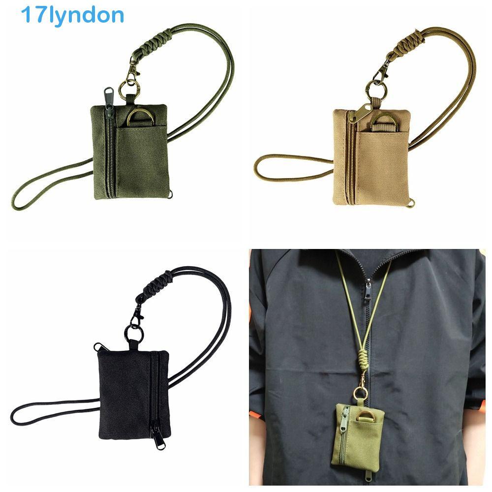 LYNDON Oxford Cloth Mini Carteira , Bolsa De Moedas Casual De Nylon Pendurada No Pescoço , Com Cordão Quadrado Pequeno P
