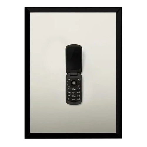 Quadro Decorativo Moldurado Telefone Celular Antigo. Decoração Parede