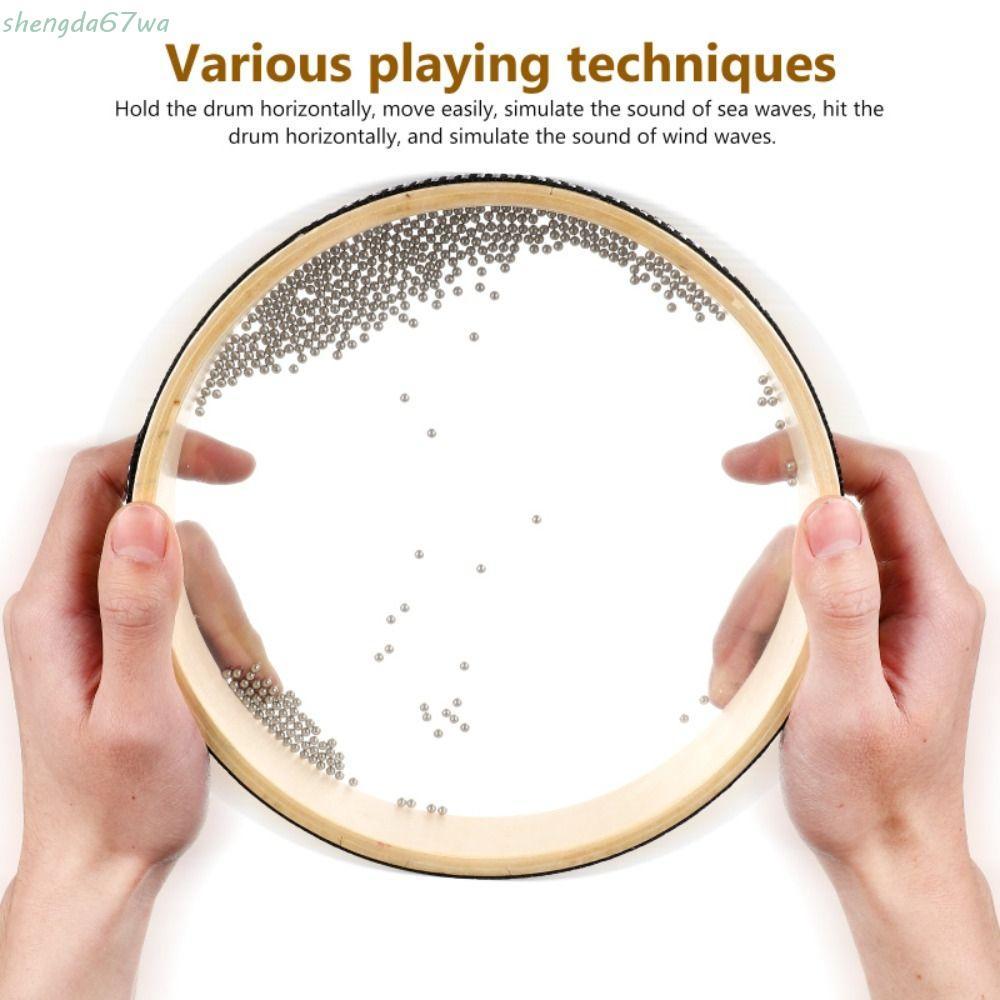 SHENGDA Ocean Drum , Músicas Folclóricas De Dupla Face , Tambor Ondulado , O Som Do Mar De Mão Transparente Com Borda Pr