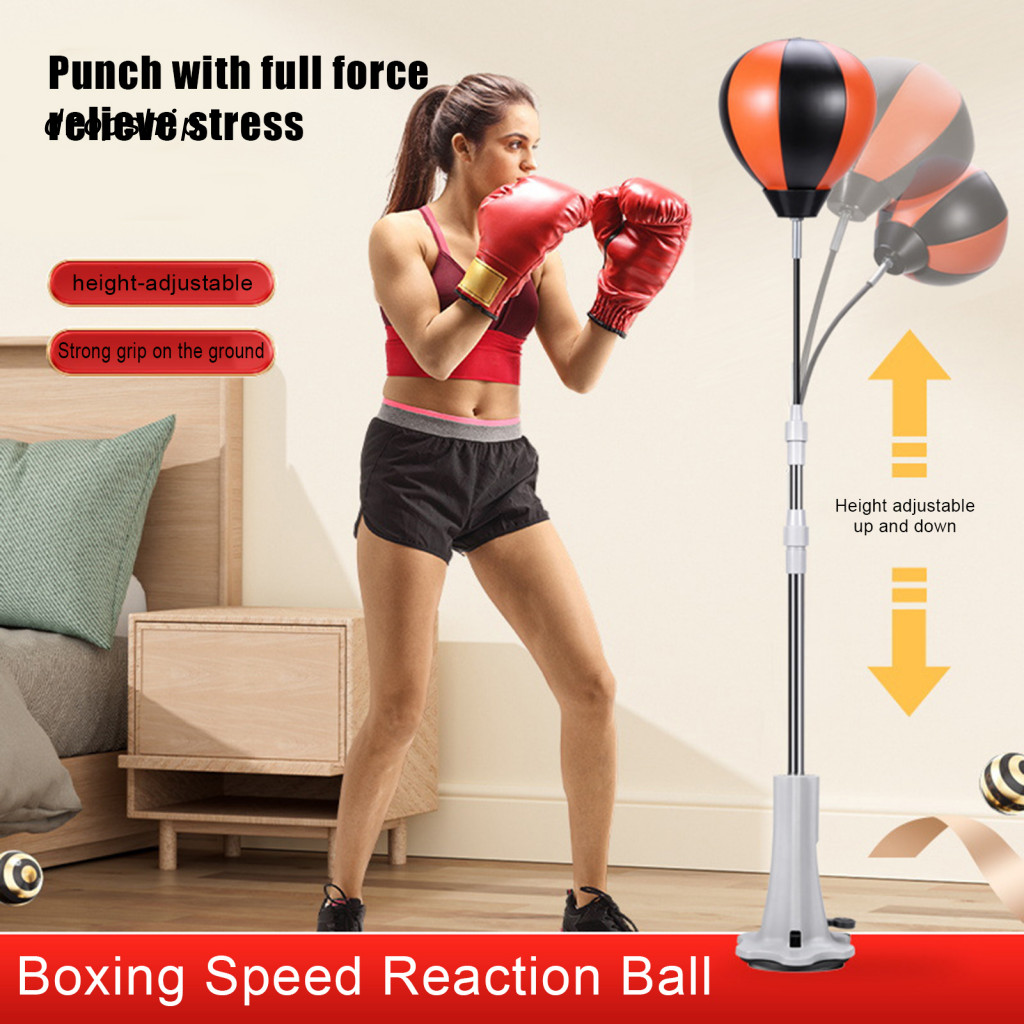 Punching Bag with Stand Reaction Training Ball Adjustable Boxing Speed – Indoor for Kids Adults Home Gym Fitness
