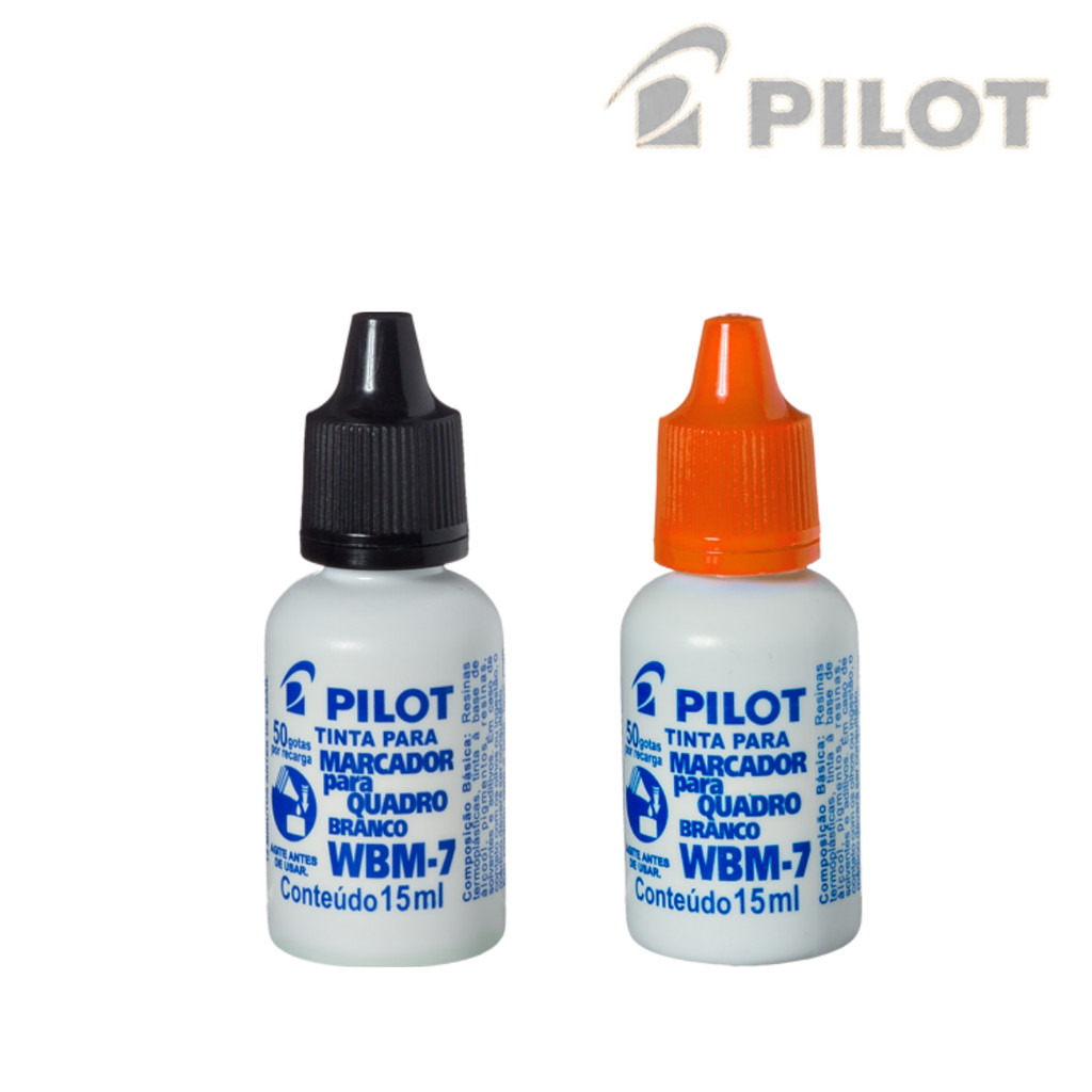 Kit 2 Reabastecedor Para Marcador De Quadro Branco WBM-7 - PILOT Cor:Preto e Laranja