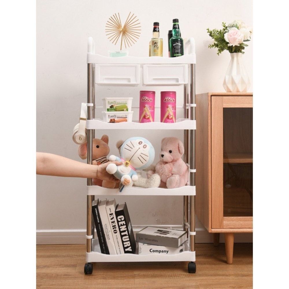 Carrinho Organizador Com Rodinhas Multiuso Para Cozinha Banheiro Lavanderia Salão De Beleza Prateleira Rack