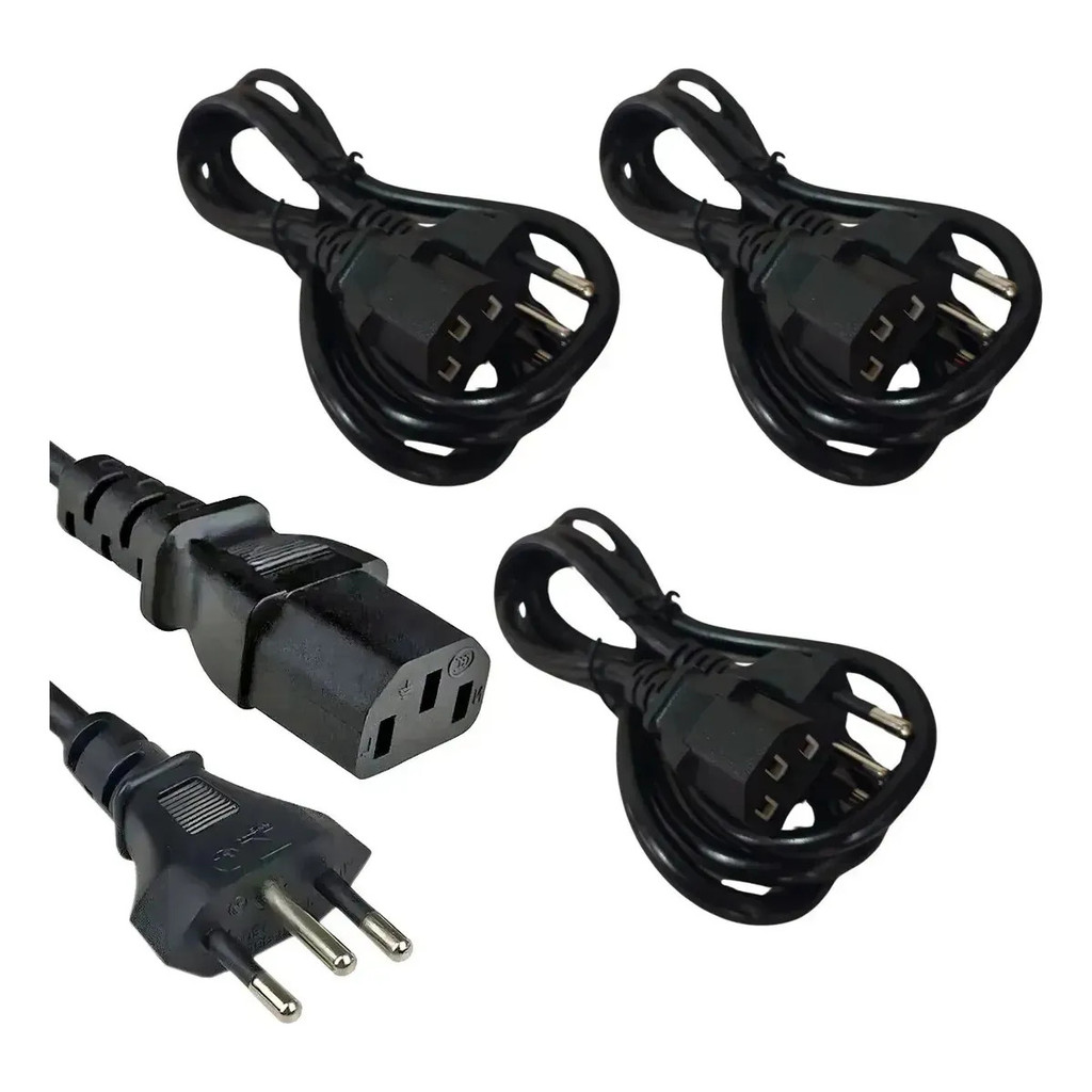 Kit 3 Cabos Atx Para Workstation Desktop E Nobreak