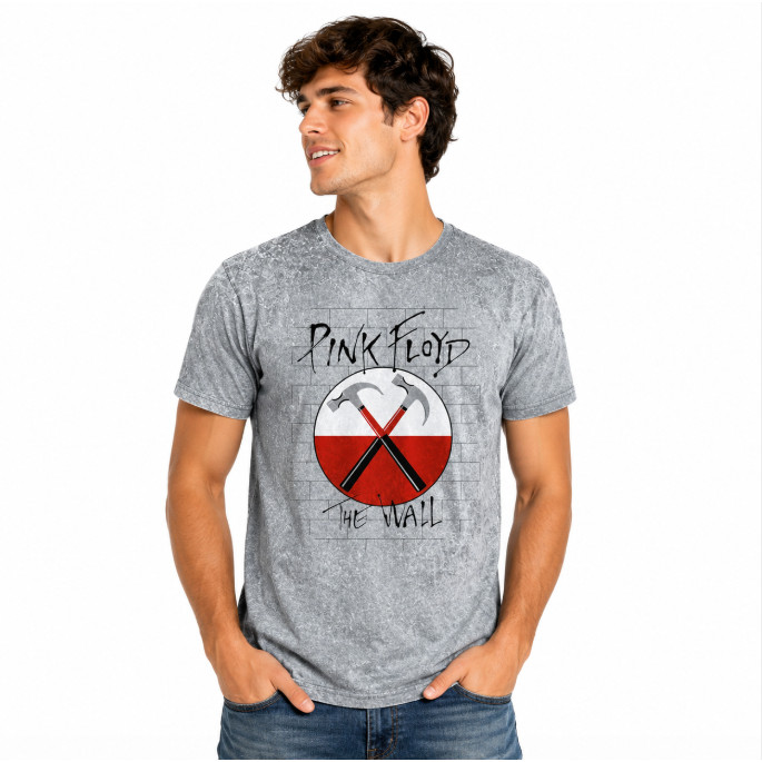 Camiseta Pink Floyd The Wall Stamp Estonada Cinza – Oficial Stamp