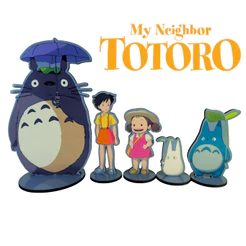 Totem Display Meu Amigo Totoro - 5 Personagens Colecionável Studio Ghibli Decoração Mesa Presente