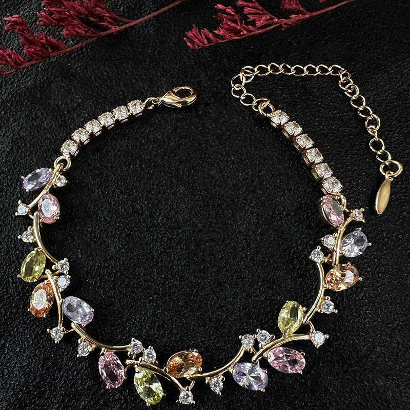 Simples cobre zircão pulseira novo estilo moda acessórios da moda senhoras pulseira criativa