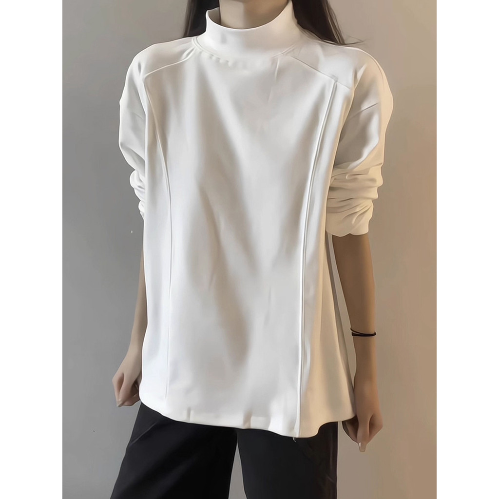 Estilo americano Formal ombro costura alemão veludo camisa de fundo masculino outono inverno interior meia gola alta man