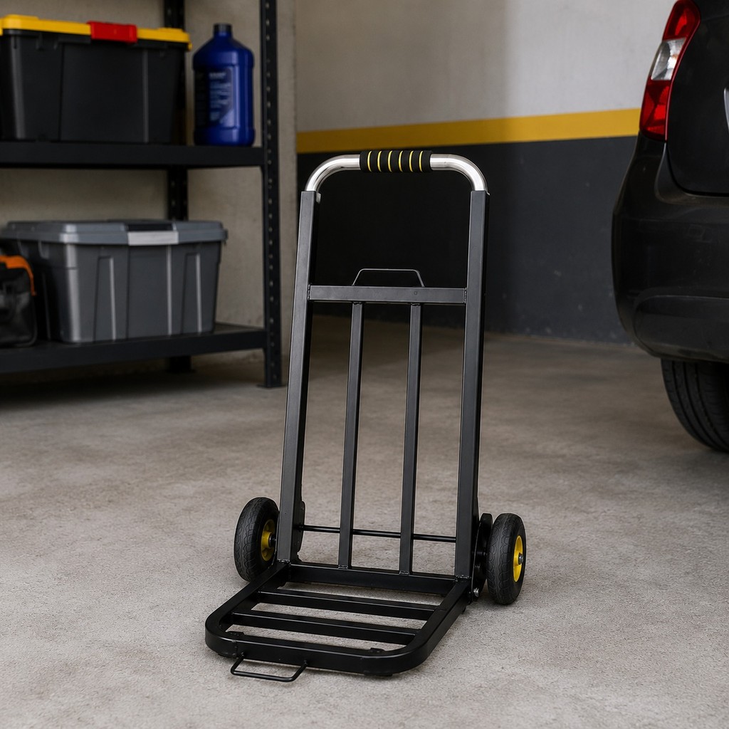 Carrinho De Mão Dobrável Multiuso Alumínio Até 90kg P/ Carga